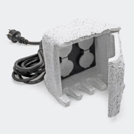 Tuinstopcontact met 4 contactdozen IP44 Stone Design 1,5m kabel