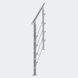Leuning balustrade traprail rvs 4 dwarsbalken 160cm