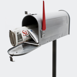 US Mailbox brievenbus Amerikaans Design zilver met staander