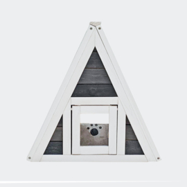 Kattenhuis piramide binnen/buiten hout