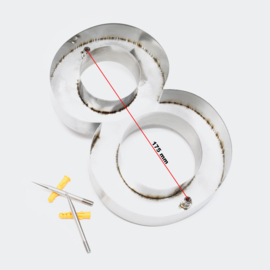 Huisnummer 8 Arial rvs/inox 3D 20cm weerbestendig
