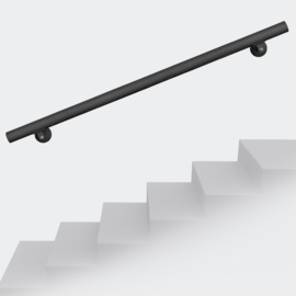 Trapleuning handrail wandbevestiging zwart 190cm