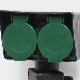 Buitenstopcontact tuin 2 stopcontacten plastic IP44 5m kabel