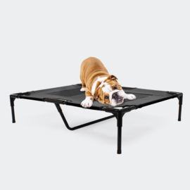 Hondenbed verhoogd ligbed zwart large tot 25kg 92x77x20cm