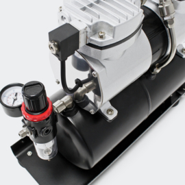 Airbrush-compressor AF-196A met 2 cilinders 2-staps schakelaar