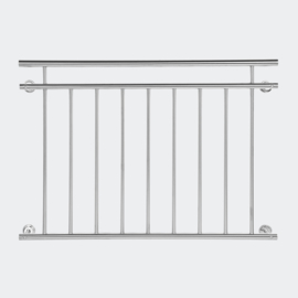 Balkonleuning reling balustrade RVS 90 x 128cm