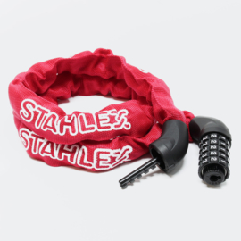 Fietsslot cijferslot hangslot rood ketting met 5-cijferige code 120 cm