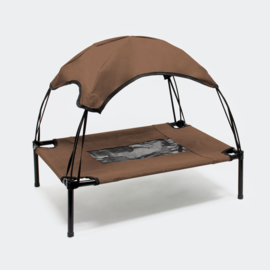 Hondenbed met luifel draagbaar small bruin 60x45x50cm