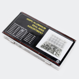 Aluminium afdichtring set 450 stuks in kunststof doos