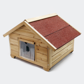 Kattenhuisje small met isolatie en klein kattenluik
