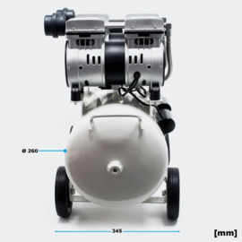 Olievrije luchtcompressor met 50L-tank 2HP 220l/m en 2x750W