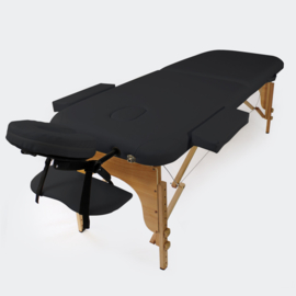 Massagetafel therapiebank met 2 zones zwart
