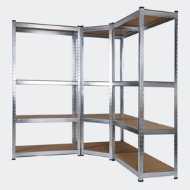 Hoekrek voorraadrek metaal 160cm 3 elementen
