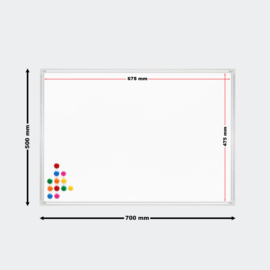 Magnetisch whiteboard 70x50cm tekenbord incl. magneten