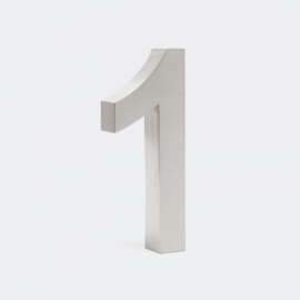 Huisnummer 1 Arial rvs/inox 3D 20cm weerbestendig