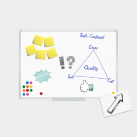Magnetisch whiteboard 90x60cm tekenbord incl. magneten