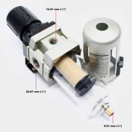 Drukregelaar perslucht met filter en manometer 1,2"