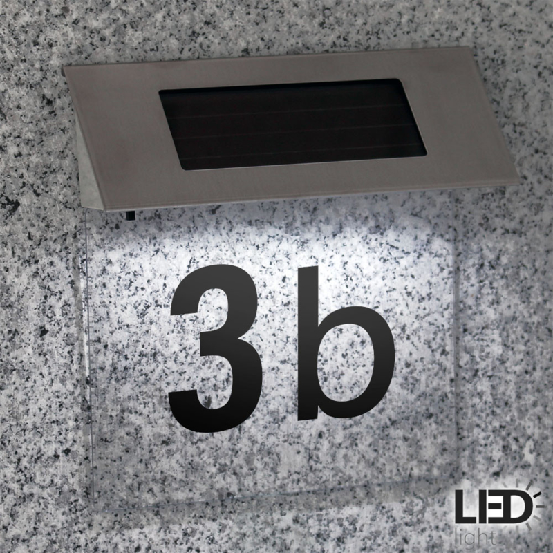 Huisnummer solar LED verlichting transparant cijfers/letters | Variatics