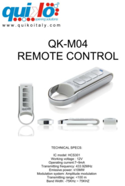 2 Stück Quiko qk-m04 Handsender-Design, Rolling Code . 433Mhz.