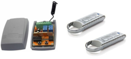 Set aus 2-Kanal-Empfänger und 2x Quiko Rolling Code Sender. (Roling code=besser geschützt als Fixed Code.)