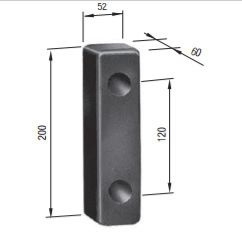 Toranschlag / Port Stop Hartgummi 20cm x 6cm hoch und 5 cm breit