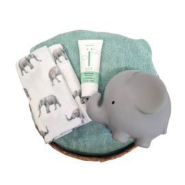 Kraamcadeau in een mandje | Olifant
