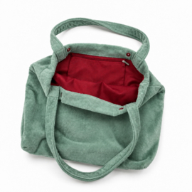 Mombag velours – luiertas Stone Green