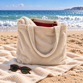 Mombag velours – luiertas Cream