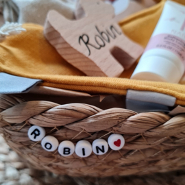 Kraamcadeau in een mandje | Peach