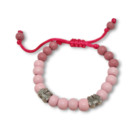 Armband L | Hout/Roze