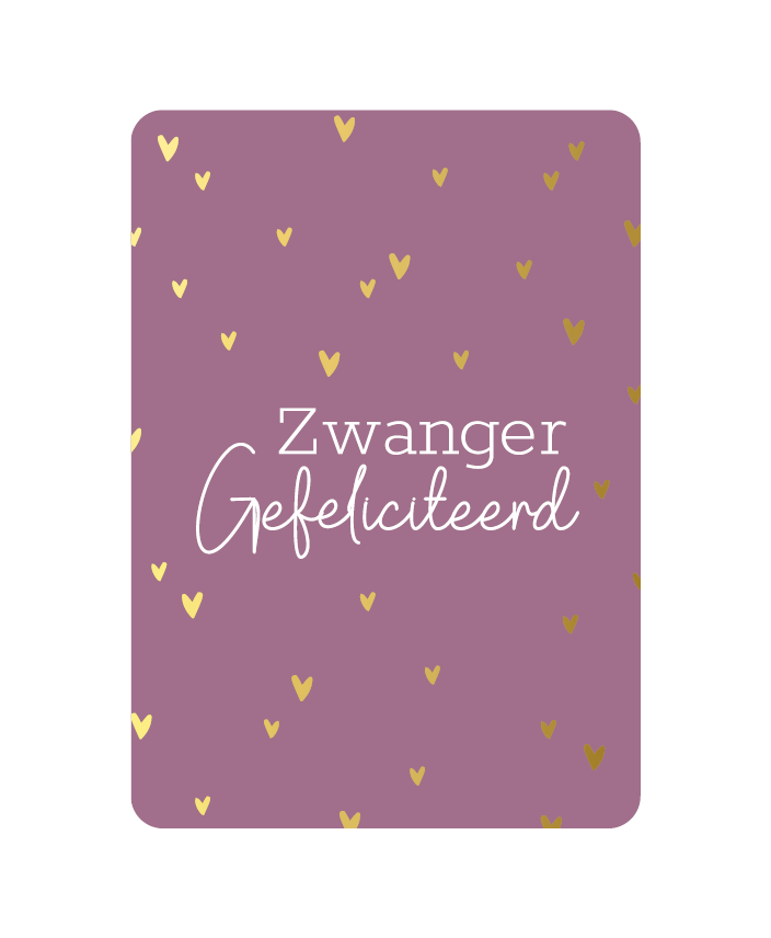 Kaartje gefeliciteerd zwanger