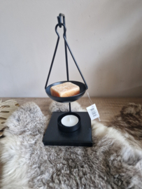 Waxbrander met amberblokje