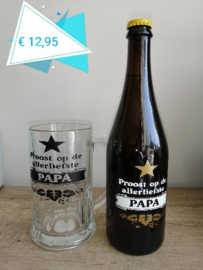 Bierpul en grote bierfles bedrukt