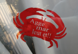 Raamsticker krab Agge mar leut et