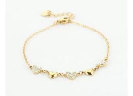 Stainless steel hartjes armband