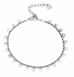 Gedraaide armband met open hartjes