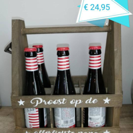 Leuke houten draagtray met opener