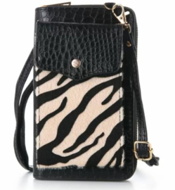 Portemonnee met telefoonvak animal print