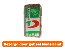 Bruine houtpellets Ten Damme ENplus A1 15 kg - bezorgd door geheel Nederland