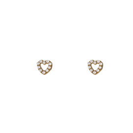 Oorbel Pearly Heart Stud Gold