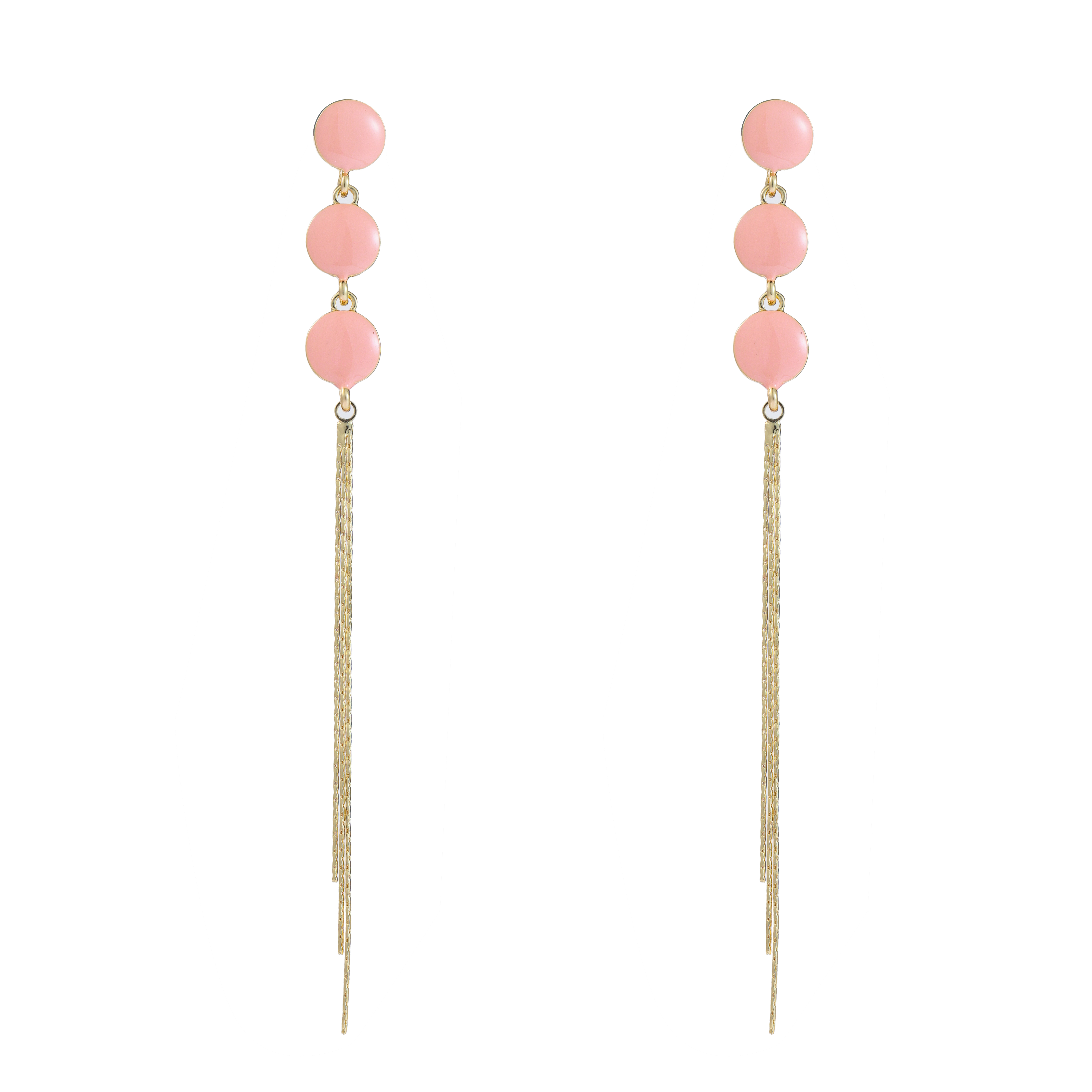 Oorbel Three Rounds Pink Gold