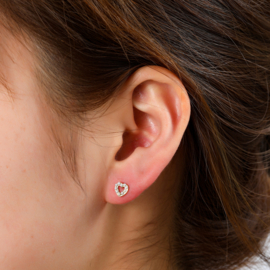Oorbel Pearly Heart Stud Gold