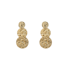 Oorbel 3 Hammerd Rounds Gold