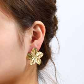 Oorbel Full Flower Stud 33mm Gold