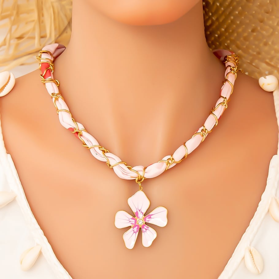 Ketting Romantic Flower Pink
