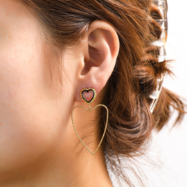 Oorbel Open Heart Dangle Gold