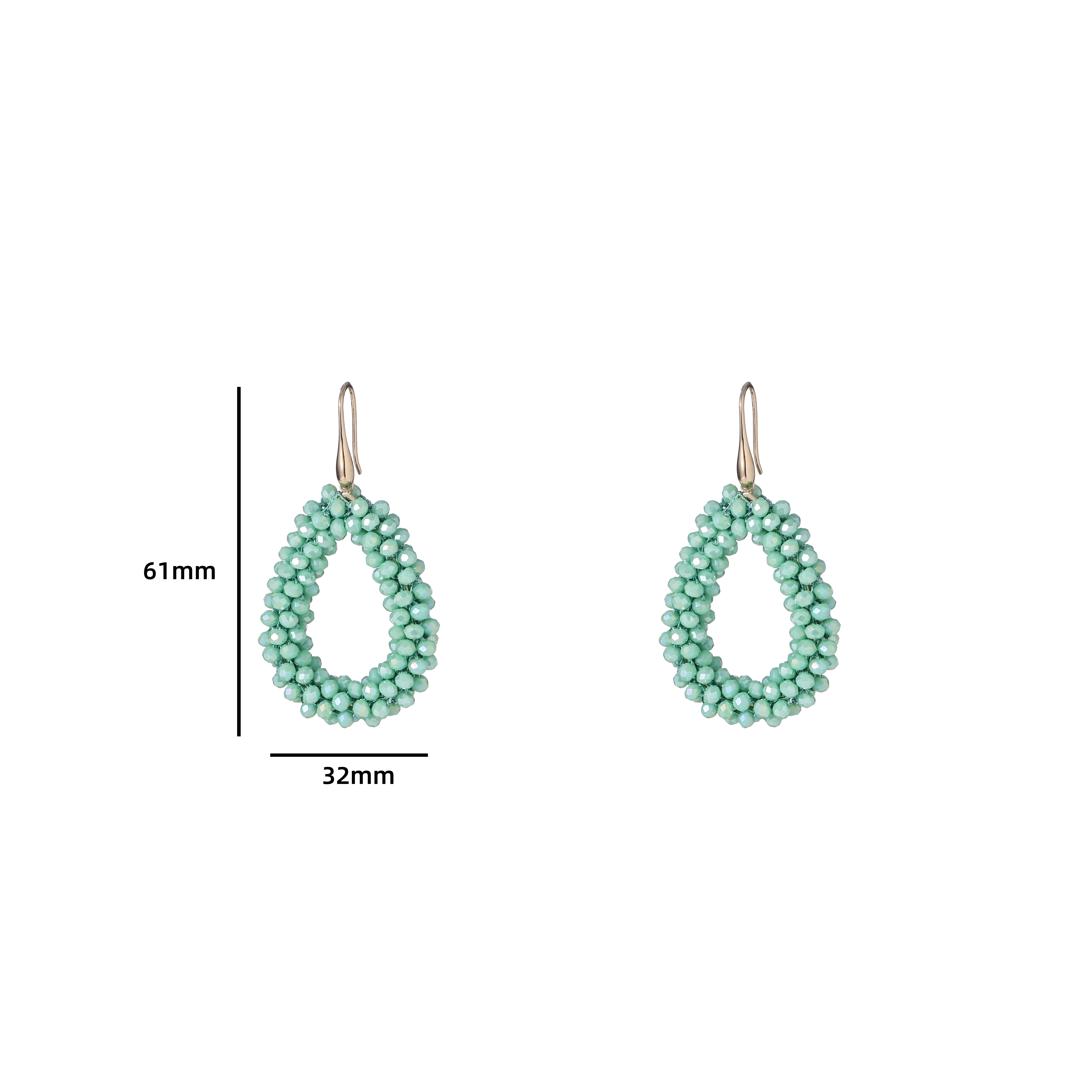 Oorbel Beads Drop Green