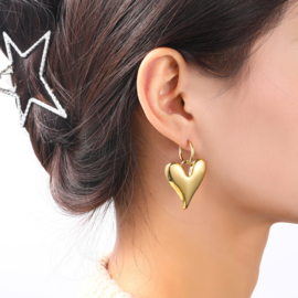 Oorbel Big Heart Hoop Gold