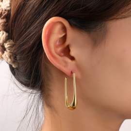 Oorbel Long Oval Hoop Gold
