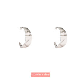 Oorbel Crinkle Hoop Silver